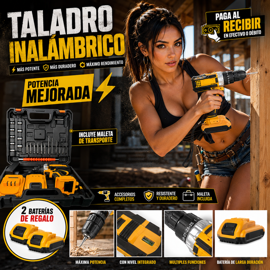🛠️ Taladro Inalambrico 2 Baterias,  Con Accesorios.