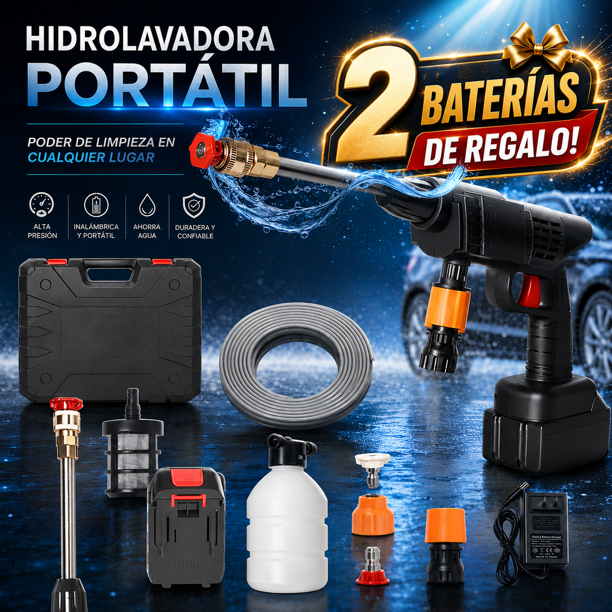 Hidrolavadora portatil 2 baterias